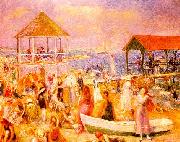 William Glackens Beach Scene near New London France oil painting reproduction